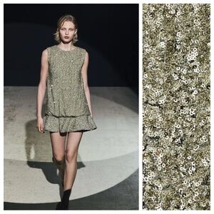 NWT. Zara ZW Collection Silver Short Sequined Dress. Size L.